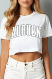 Auburn Puff Graphic Short Crop Top
