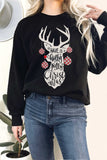Have A Holly Jolly Christmas Deer Graphic Terry Sweatshirts