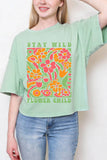 Stay Wild Flower Child Graphic Long Crop Top