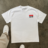 'SMOKING HARMS' WHITE HEAVYWEIGHT T-SHIRT