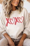 Xoxo Love Heart Valentine Graphic Brushed Sweatshirts