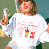 I’M Just A Girl Preppy Graphic Sweatshirt