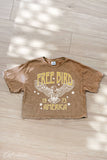 Free Bird America Cropped Mineral Graphic Top