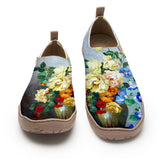 Yiume Women's Art Slip-On Shoes Comfortable Breathable Knit Casual Footwear,Vintage bouquet Hawaiian Floral Shirt