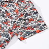 Hawaiian Shirt For Men Octopus Revelry Shirt Camp Collar 100% Cotton Shirt