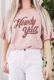 Howdy Yall Graphic Mineral Washed Long Crop Top