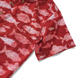 Men's Red Fish Hawaiian Shirt 100% Cotton Button-down Short Sleeve Aloha Shirt For Gift