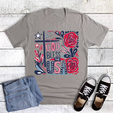 Patriotic Boho God Bless the USA Graphic Tee Unisex T-shirt, Sweatshirt, Hoodie, Long Sleeve Tee