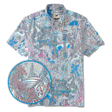 Men's Hawaiian Shirt Short Sleeve Button-down 100% Cotton Blue Aloha Cosmic Wonder