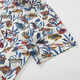 Men's Fish Shirt Button Down Tropical Hawaiian Shirts For Men Short Sleeve Aloha Shirt Nature Collector
