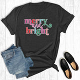 Retro Christmas Merry and Bright Graphic Tee