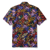 Men's Hawaiian Shirt Short Sleeve Camp Collar 100% Cotton Black Aloha Midnight Blossoms Leopard Print