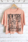 New York City Graphic Long Crop Top