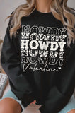 Howdy Valentine Graphic Brushed Sweatshirts