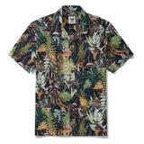 Men's Hawaiian Shirt Short Sleeve Camp Collar 100% Cotton Green Aloha Emerald Grove