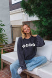 Hibiscus Row Cropped Thermal Vintage Pullover