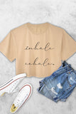 Inhale Exhale Women's Vintage  Graphic Crop Top