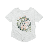 Floral Hoop Flowy Graphic Tee - Vintage White - 24pk