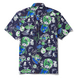 Men's Hawaiian Shirt Short Sleeve Button-down 100% Cotton Aloha Save Earth