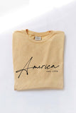 America Est.1776 Mineral Washed Graphic Top