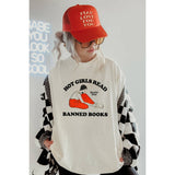 Hot Girls Read Banned Books Vintage Graphic Oversized Tee