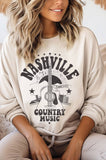 Nashville County Music Guitar Graphic Brushed Sweatshirts