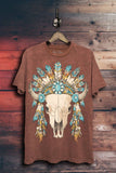 Western Cow Skull Graphic Top