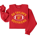 Go Taylor's Boyfriend 87 Sport Themed Red Sweatshirt