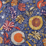 Men's Hawaiian Shirt 1960s Vintage Kingfisher and Flowers Print Cotton Button-down Short Sleeve Aloha Shirt Kingfisher And Flowers By Nina Leth