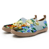 Yiume Women's Art Slip-On Shoes Comfortable Breathable Knit Casual Footwear,Vintage bouquet Hawaiian Floral Shirt