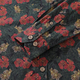 Men's Hawaiian Shirt Serenity in Bloom Print By Mahhima Bansal Cotton Button-down Long Sleeve Aloha Shirt Serenity In Bloom By Mahhima Bansal
