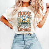 Friday To Sunday Christian Tee For Women with Religious