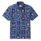 Men's Hawaiian Shirt Short Sleeve Button-down 100% Cotton White Aloha American Style