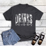 Funny Drinks Well with Others Graphic Tee