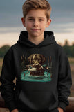 Boys Duck Hunting Hoodie - Lab Hunting  Gift For Boys