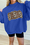 Jesus Leopard Letter Print Mock Neck Sweatshirt (S-Xl)