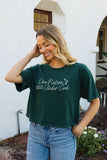 One Nation Under God Cropped Mineral Graphic Top