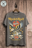 Rock & Roll Eagle Tattoo Graphic Top