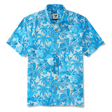 Men's Hawaiian Shirt Short Sleeve Button-down 100% Cotton Blue Aloha Jungle Paradise