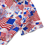 Men's Hawaiian Shirt Short Sleeve Button-down 100% Cotton Blue Aloha American Celebration