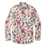 Men's Hawaiian Shirt Marine Life Seahorse Octopus Print Cotton Button-down Long Sleeve Aloha Shirt Marine Life Long Sleeve Shirt