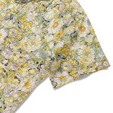 Floral Hawaiian Shirt 100% Cotton Men's Short Sleeve Button-down Yellow Aloha Shirt Lush Blossoms And Leaves