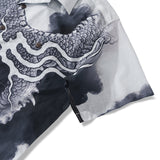 Dragon Riding the Clouds By Ayang 100% Cotton Men's Aloha Hawaiian Short Sleeve Camp Collar Shirt