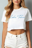 Lake Tahoe Puff Graphic Short Crop Top