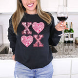 Xoxo Faux Sequins Sweatshirt Unisex T-shirt, Sweatshirt, Hoodie, Long Sleeve Tee
