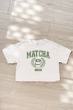 Matcha Club Cropped Mineral Graphic Top