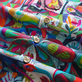 Yiume Corlorful Hawaiian Shirt 100% Cotton Men's Short Sleeve Button-down Aloha Shirt Happy Days By Este Macleod