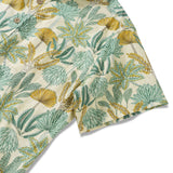 Enchanting Forest Treasures 100% Cotton Men's Short Sleeve Button-down Shirt Green Aloha Hawaiian