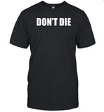 Bryan Johnson Wearing Don't Die Shirt