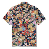 Men's Hawaiian Shirt Short Sleeve Camp Collar 100% Cotton Yellow Aloha Floral Breeze
